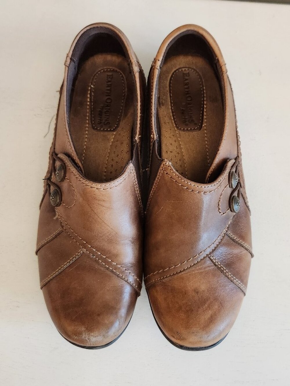 Earth Origins Grace Brown Leather Loafers | Size 9M